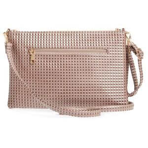 Evelyn K  Textured Metallic Faux Leather Pouch